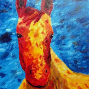 claire bauger artiste peintre coloriste animaux colorés : le cheval